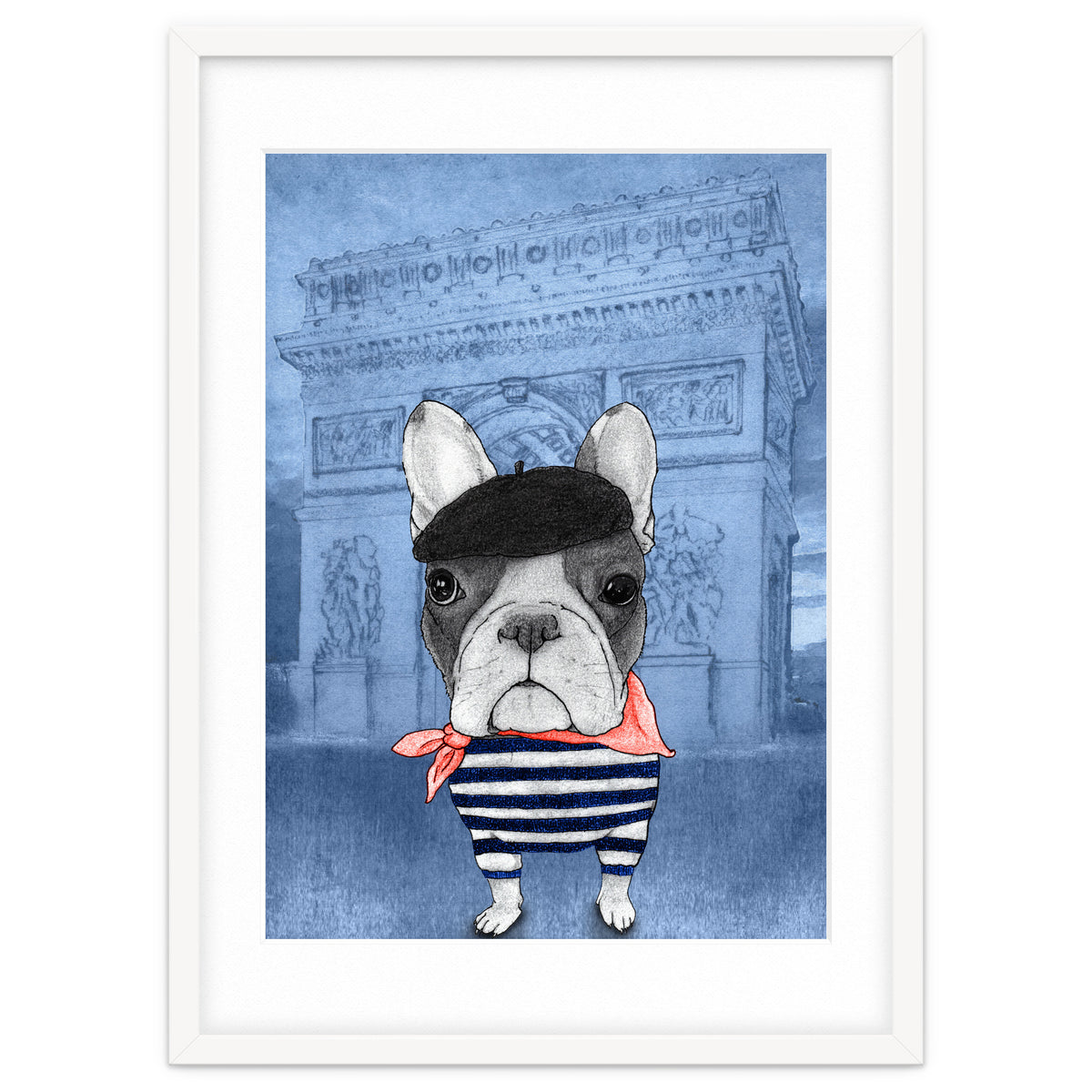 French Bulldog With Arc De Triomphe