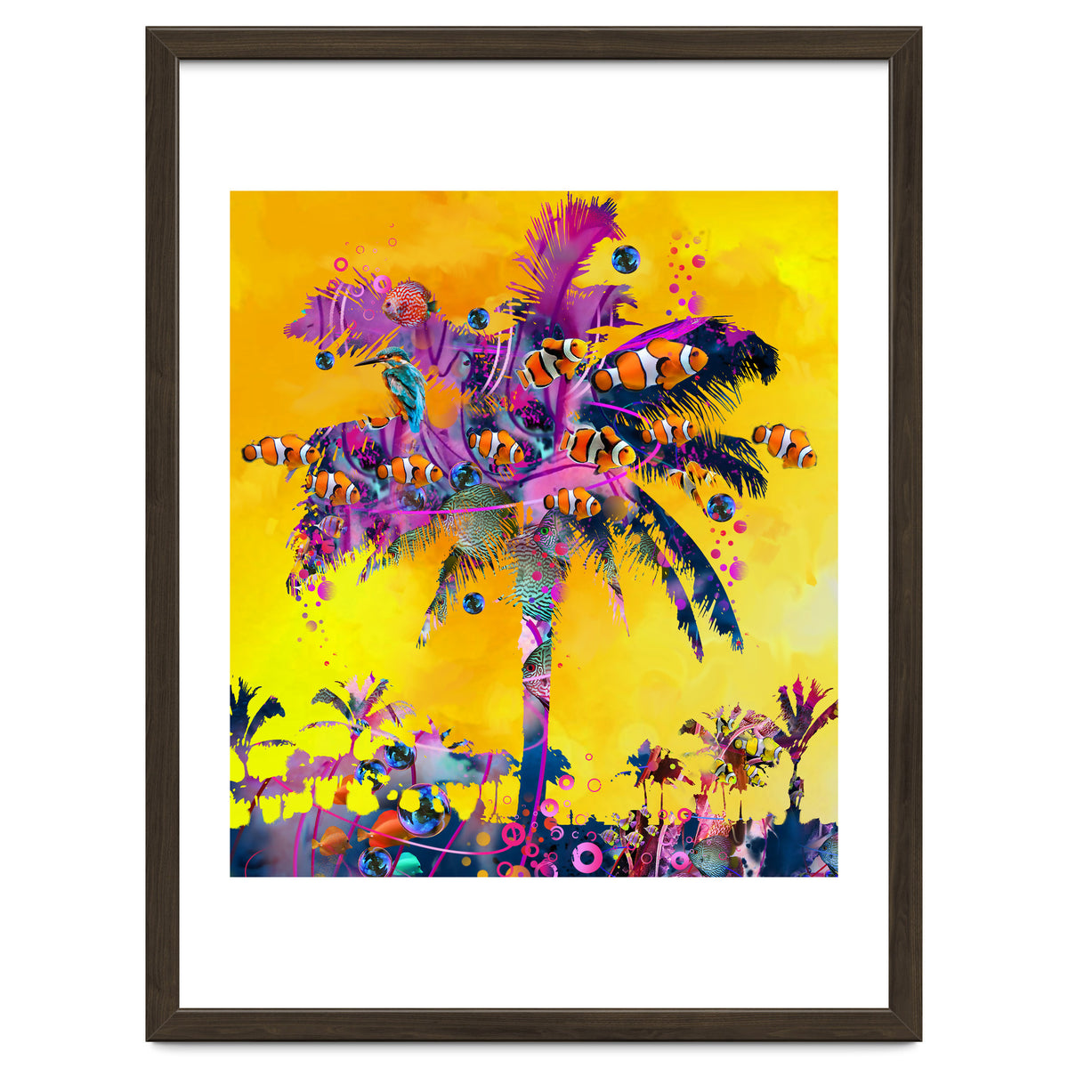 Purple Palm with Fish