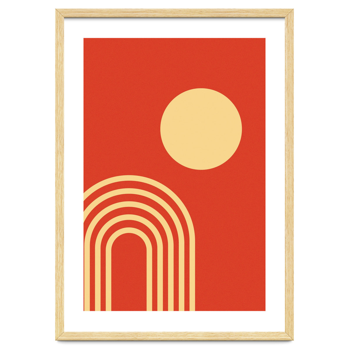 Mid Century Sun and Rainbow Lines