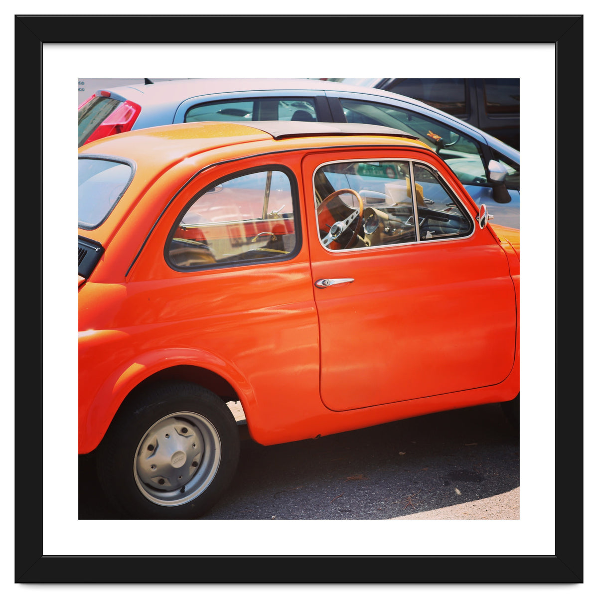 Classic orange Fiat 500