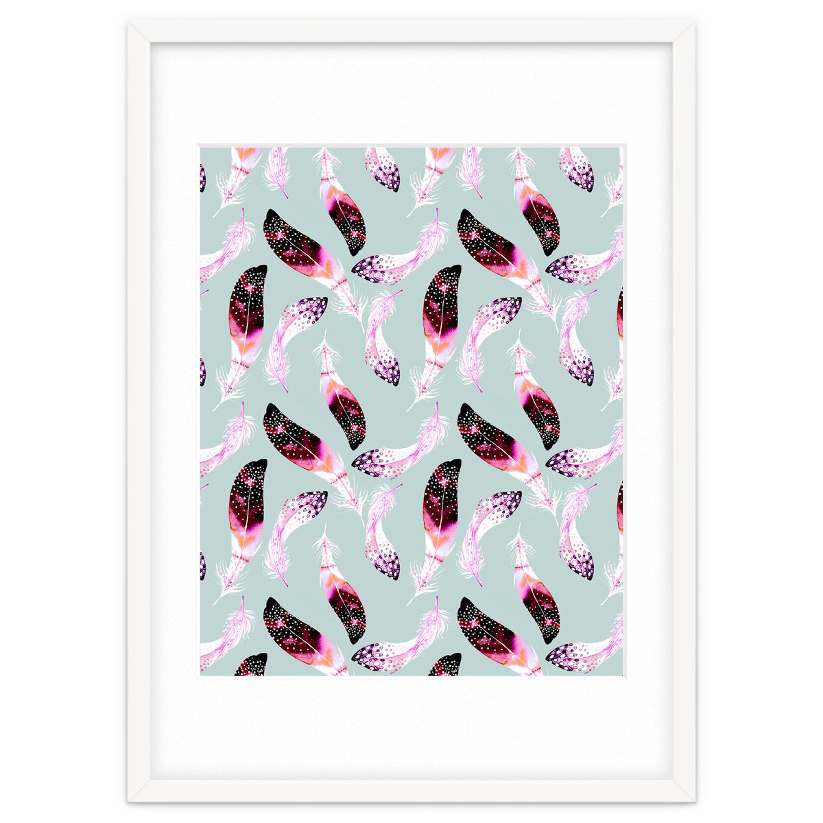 Bohemian pattern of feathers