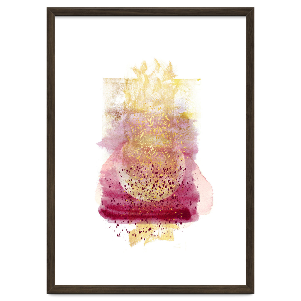 Abstract watercolour summer moon