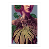 Woman in Monstera Deliciosa Leaves (Print Only) thumbnail