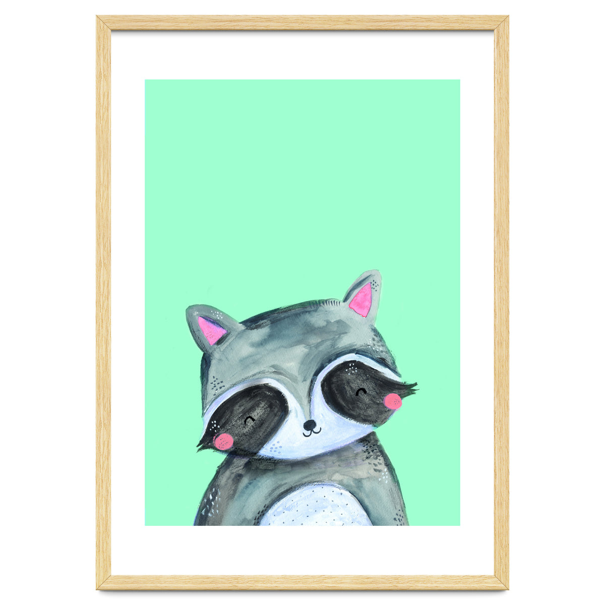 Woodland Racoon On Mint