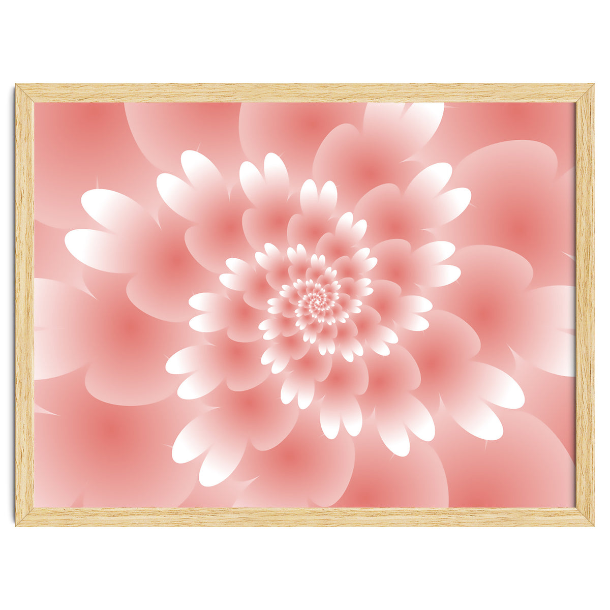 Abstract Orange Spiral Feather 3D ART