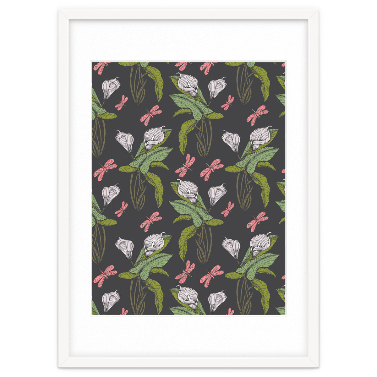 Hand drawn floral dark - 03