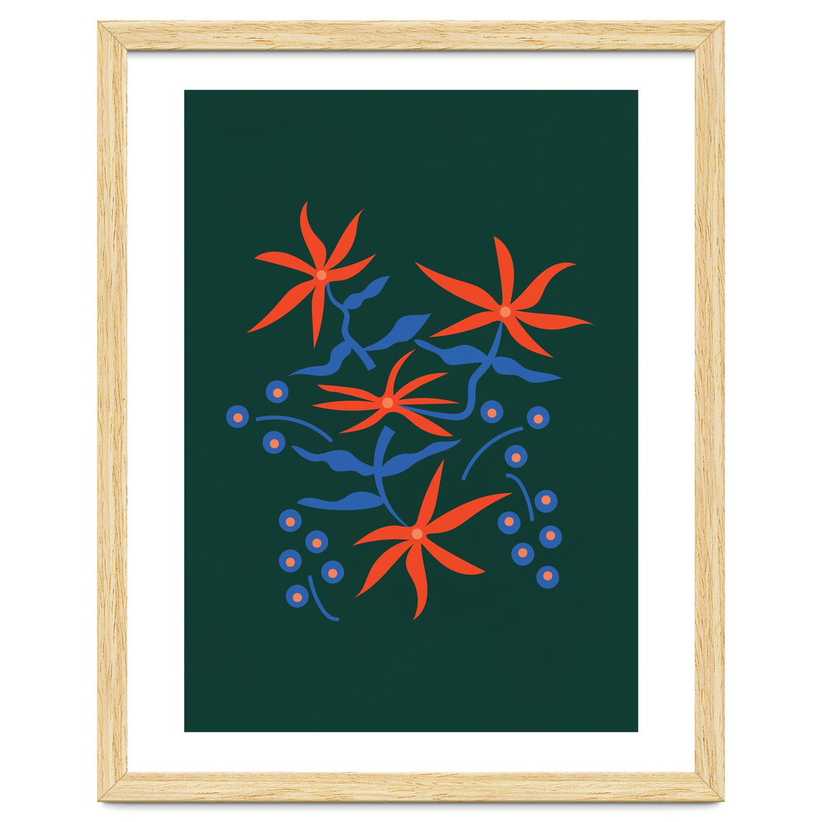 Abstract Retro Botanical Art