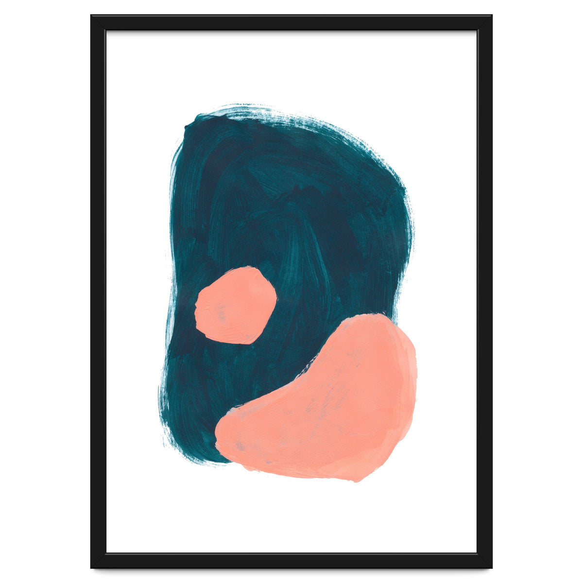 Teal Blob Salmon Bubbles