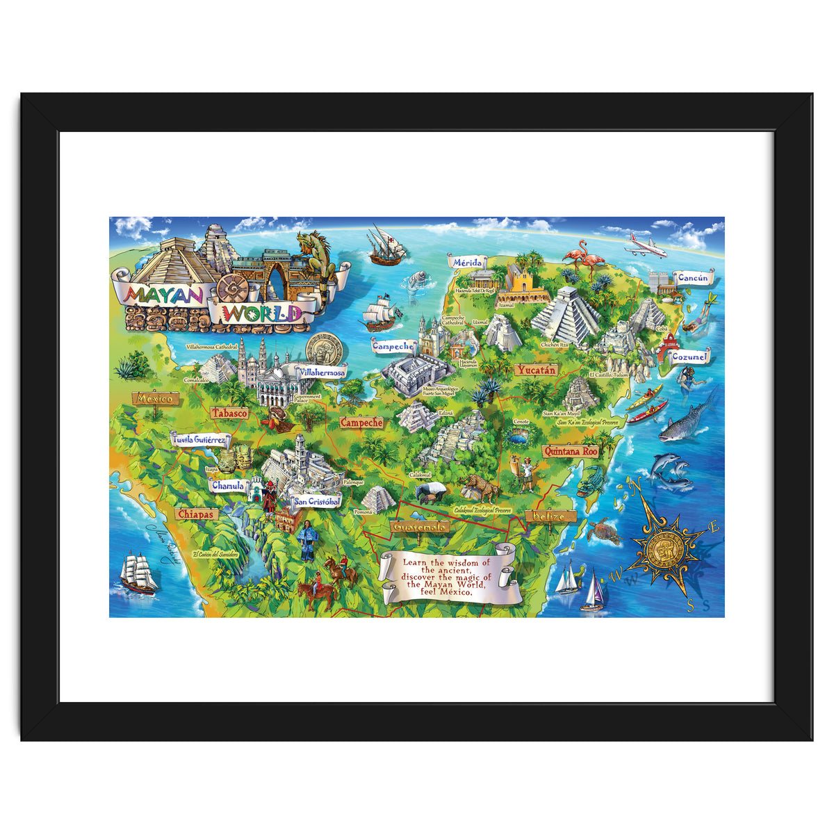 Yucatan Map Illustration