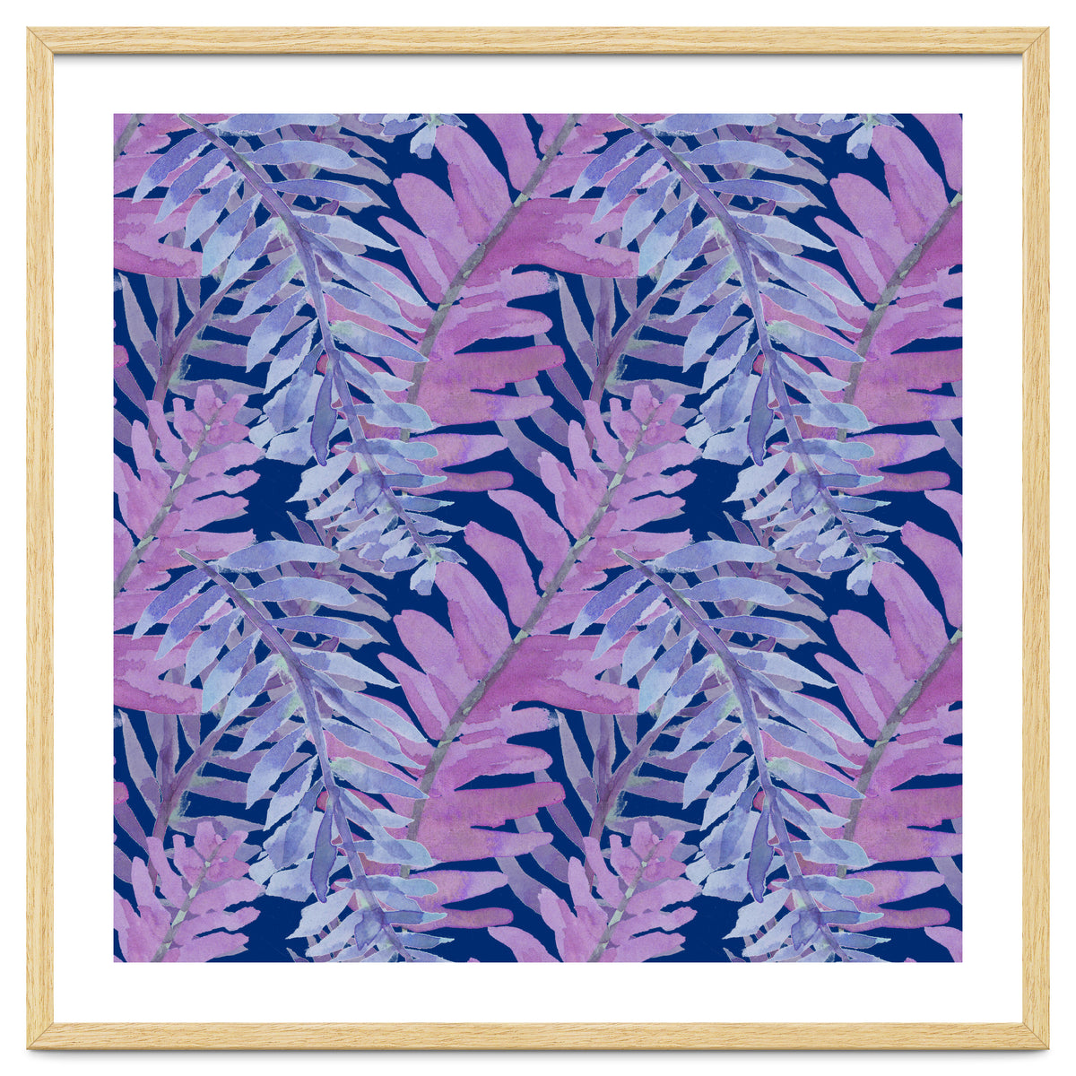 Woodland Ferns in Blue