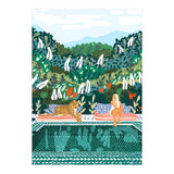 Chilling by the pool with my leopard Tropical Jungle Nature Wildlife Bohemian Morocco Travel (Print Only) thumbnail