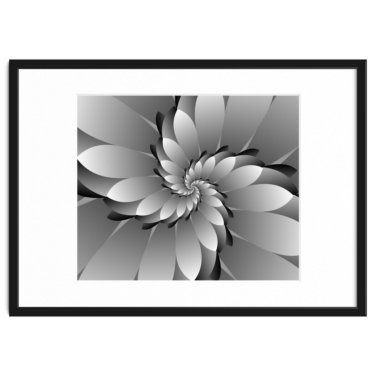 BLACK Floral 3D ART