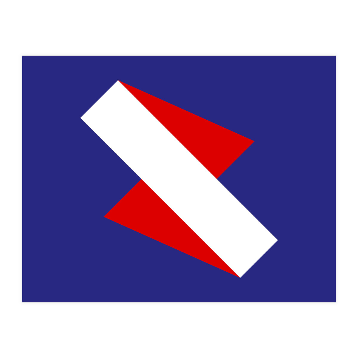 Geometric Shapes No. 68 - red & royal blue (Print Only)