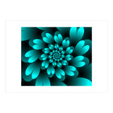 Turquoise Floral Satin Art (Print Only) thumbnail