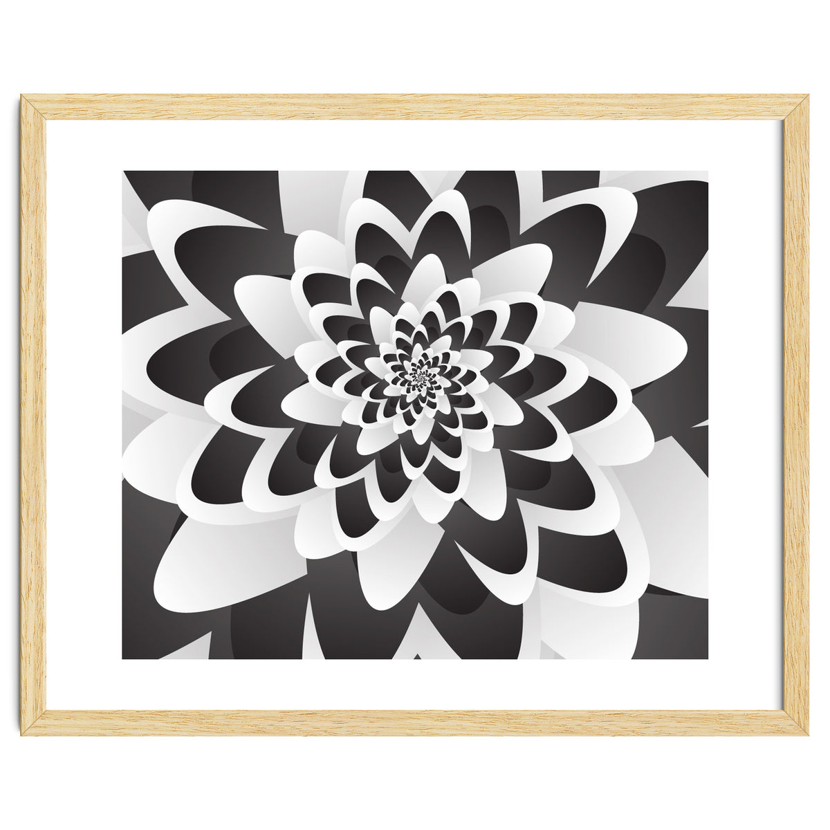 Mono Chrome Flower Spiral