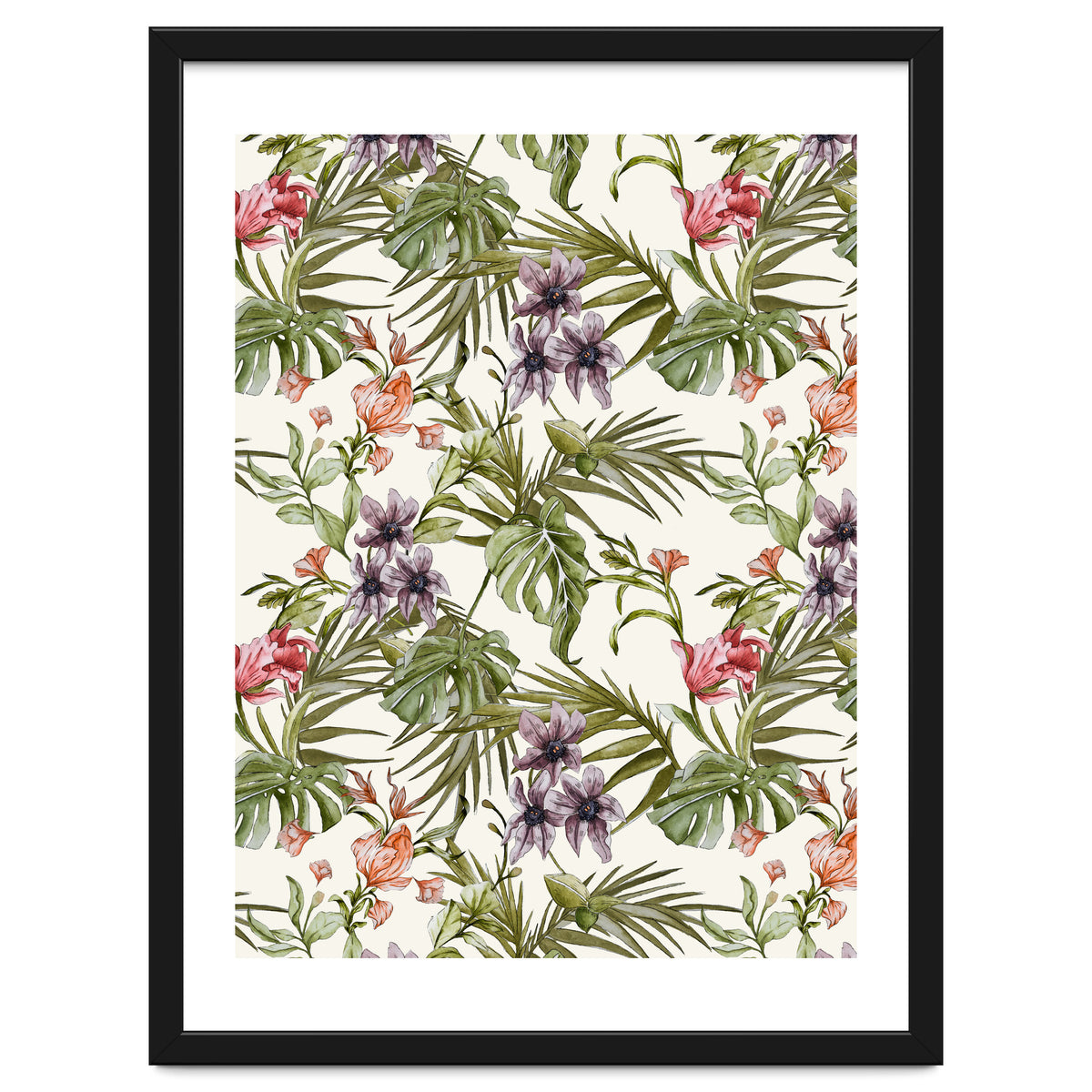 Watercolor tropical foliage