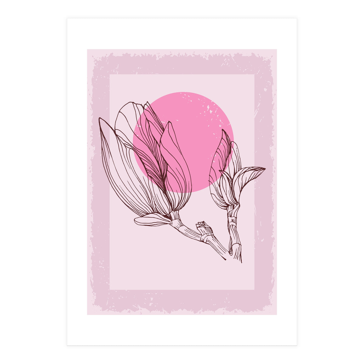 Magnolia Neutral Abstract Botanical (Print Only)