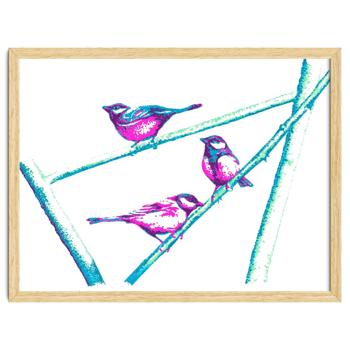 Garden Birds On A Branch