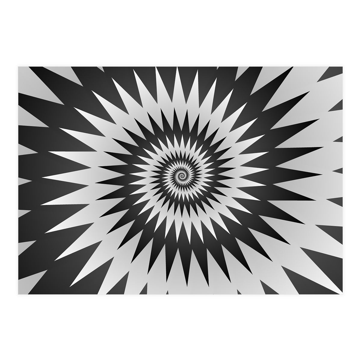 Black & White Abstract Spiral  (Print Only)