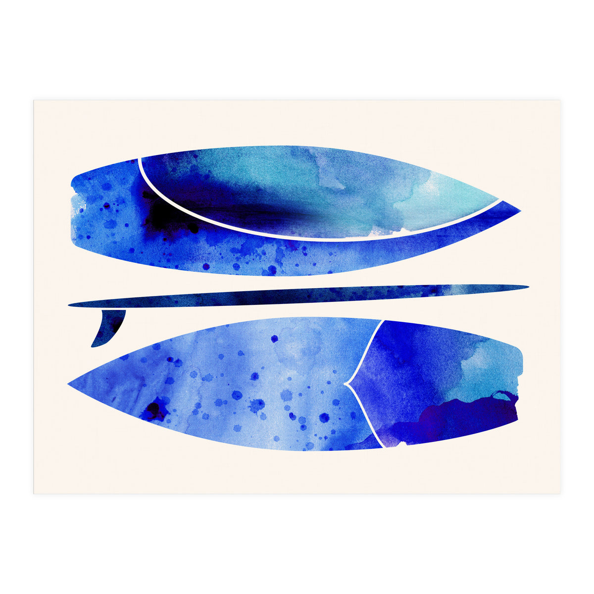 Indigo Surfboard Watercolor (Print Only)