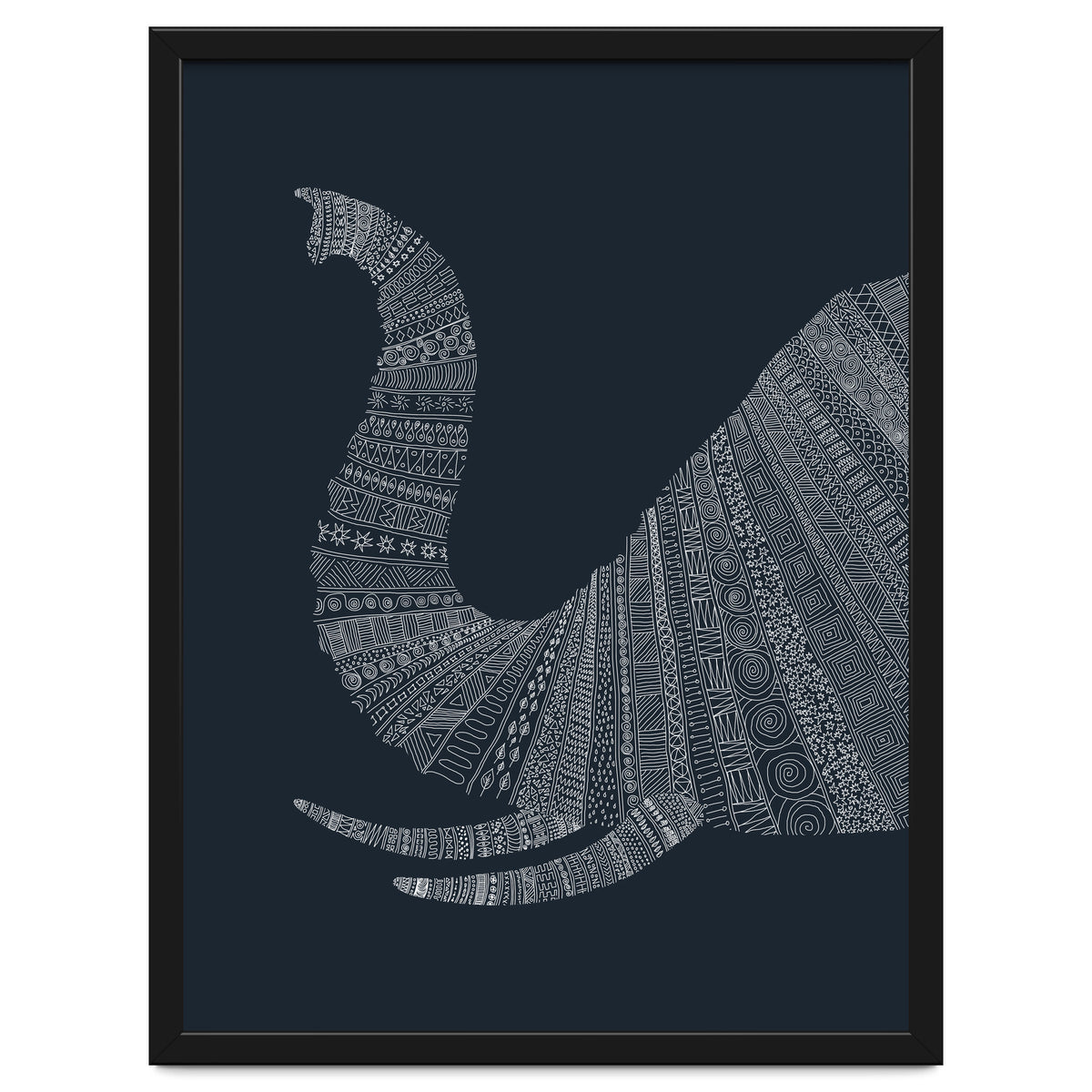 Elephant Blue Poster