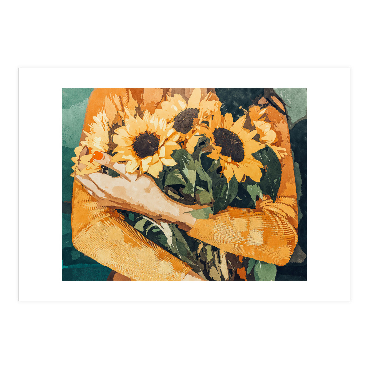 Holding Sunflowers (Print Only)