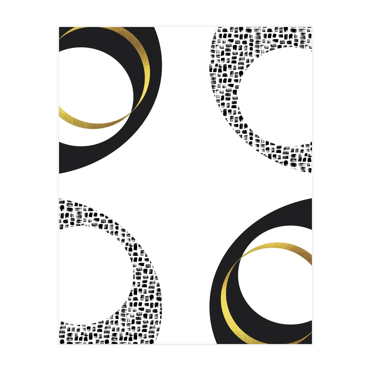 Black & White Abstract No. 7 | gold (Print Only)