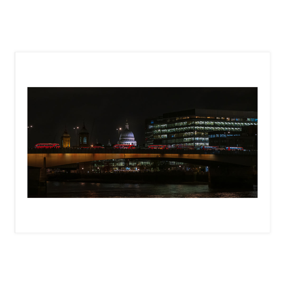 St Pauls & London Bridge photoraphed from the Southbank. (Print Only)
