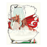 Welsh Dragon in the Bath, Funny Bathroom Humour, Wales, Britain, United Kingdom  (Print Only) thumbnail