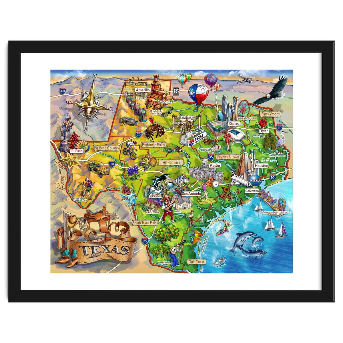 Texas Illustrated Map