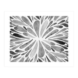 Retro abstract floral - black and white (Print Only) thumbnail