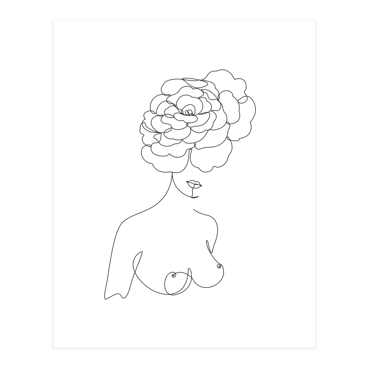 female flower line-b (Print Only)