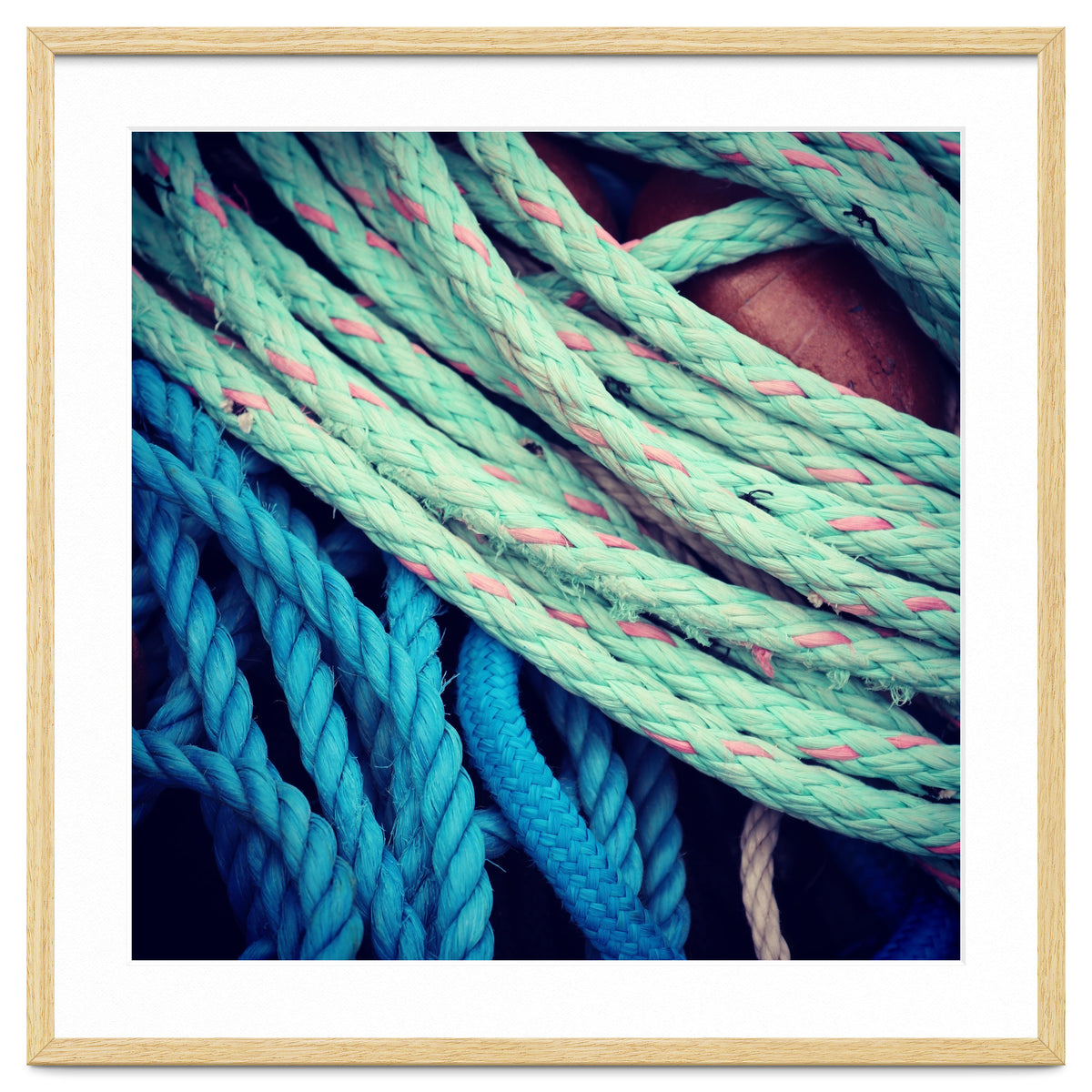 fishing ropes: blue and green