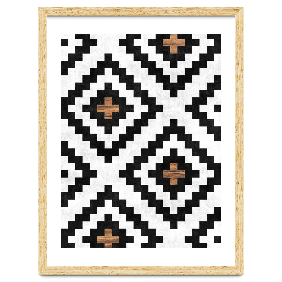 Urban Tribal Pattern No.16 - Aztec - Concrete and Wood