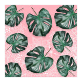 Modern 3d green tropical monstera leaf photo on blush pink white floral illustration (Print Only) thumbnail