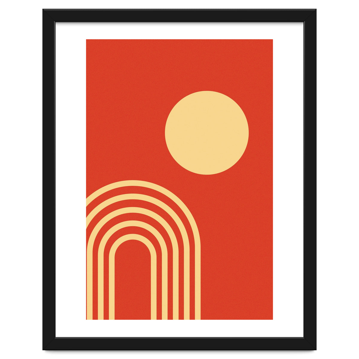 Mid Century Sun and Rainbow Lines