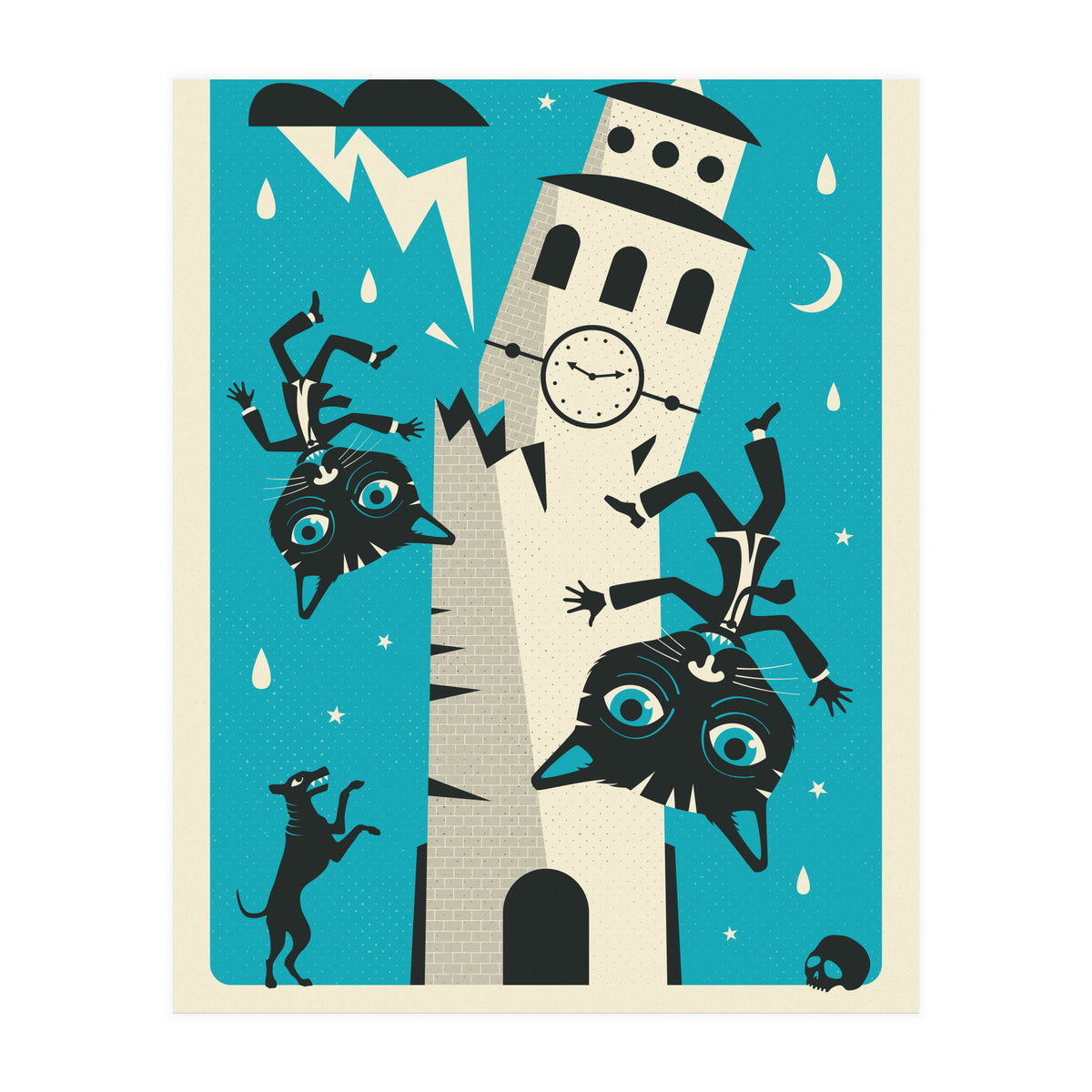 TAROT CARD CAT: THE TOWER (Print Only)