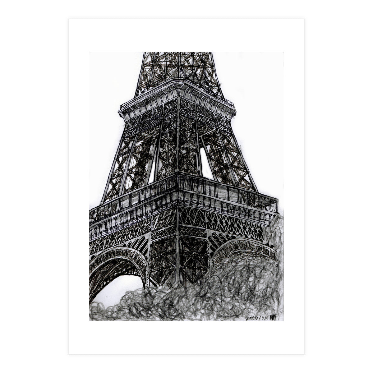 Arriving To The Eiffel (Print Only)