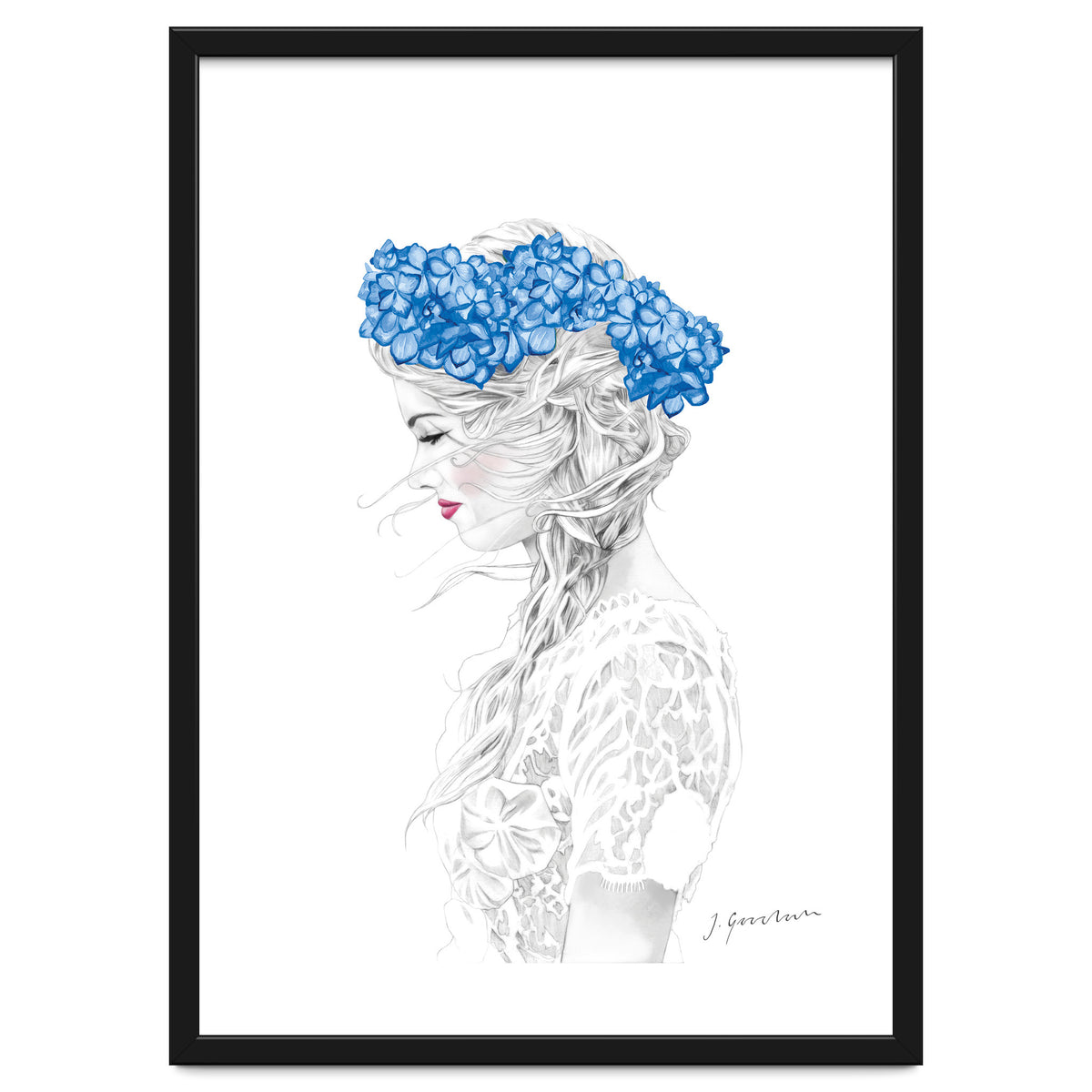 Blue Hydrangea Girl