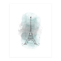 Watercolor Art Eiffel Tower | turquoise (Print Only)