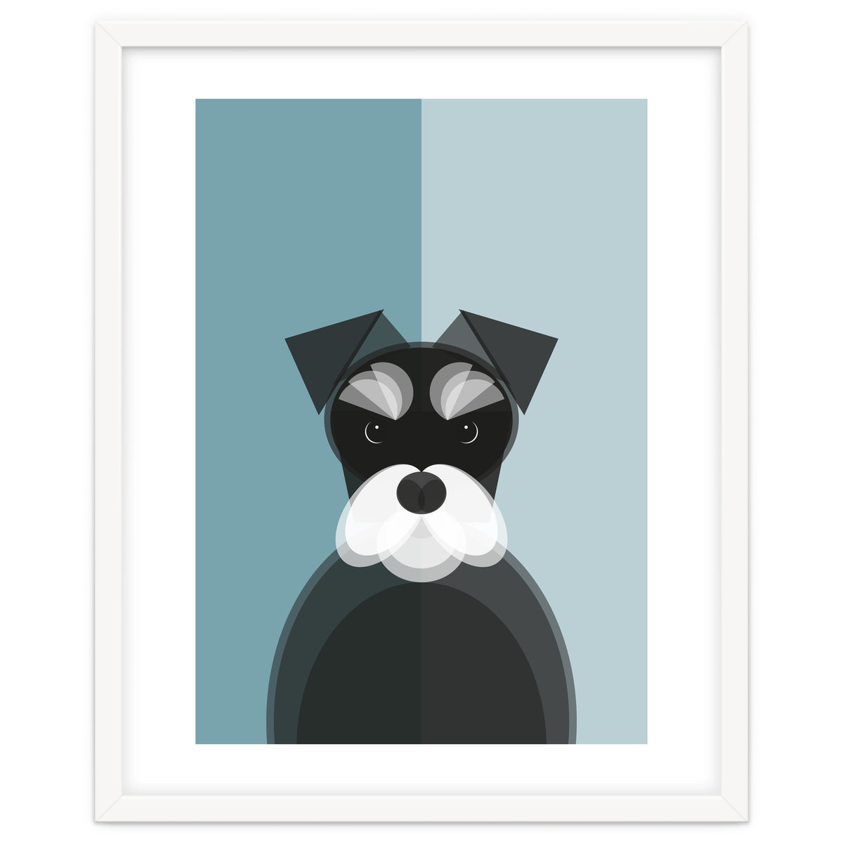 Mid Century Geometric Miniature Schnauzer Dog