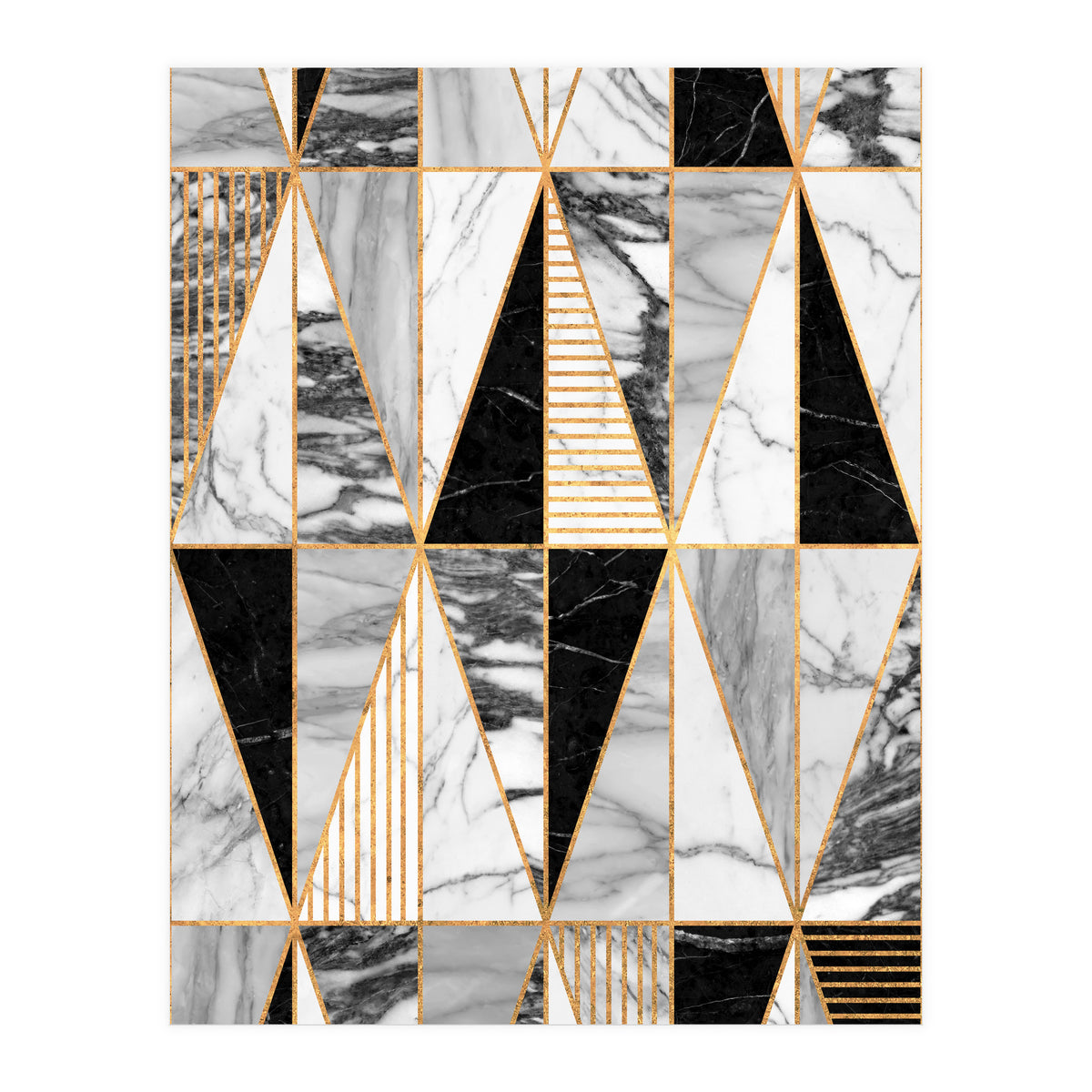 Marble Triangles - Black and White (Print Only)