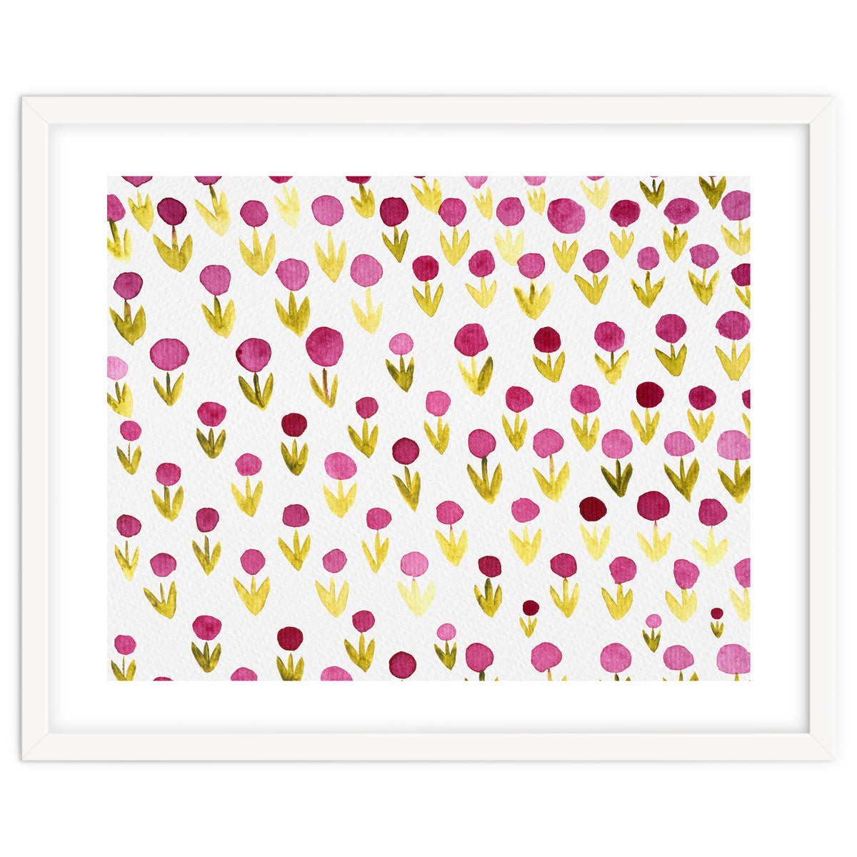 Small abstract watercolor flowers