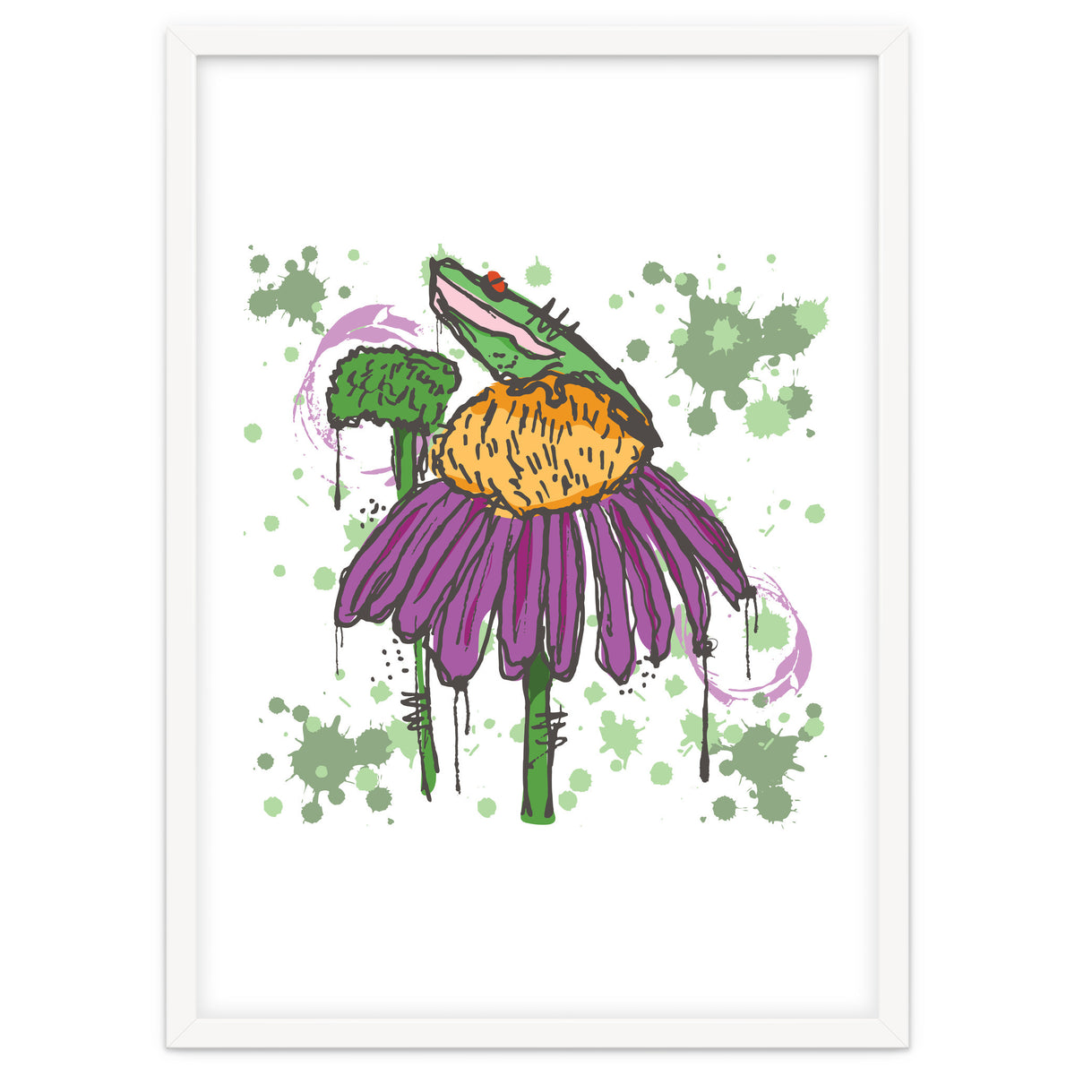 Frog On Flower sketch