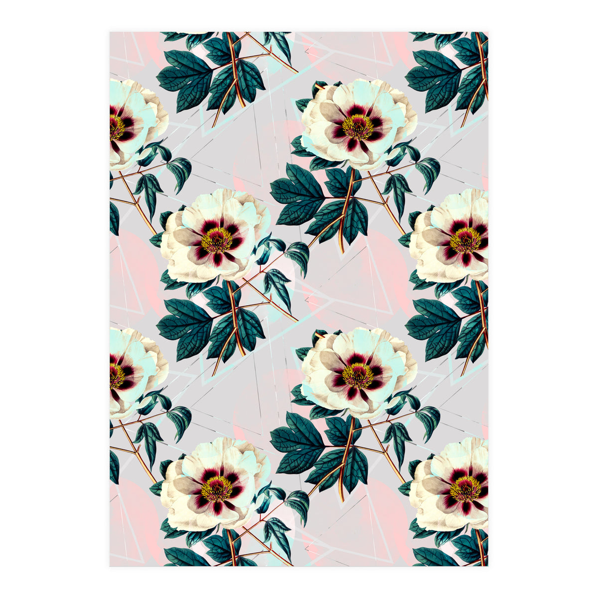 Flowery blooming with geometric (Print Only)