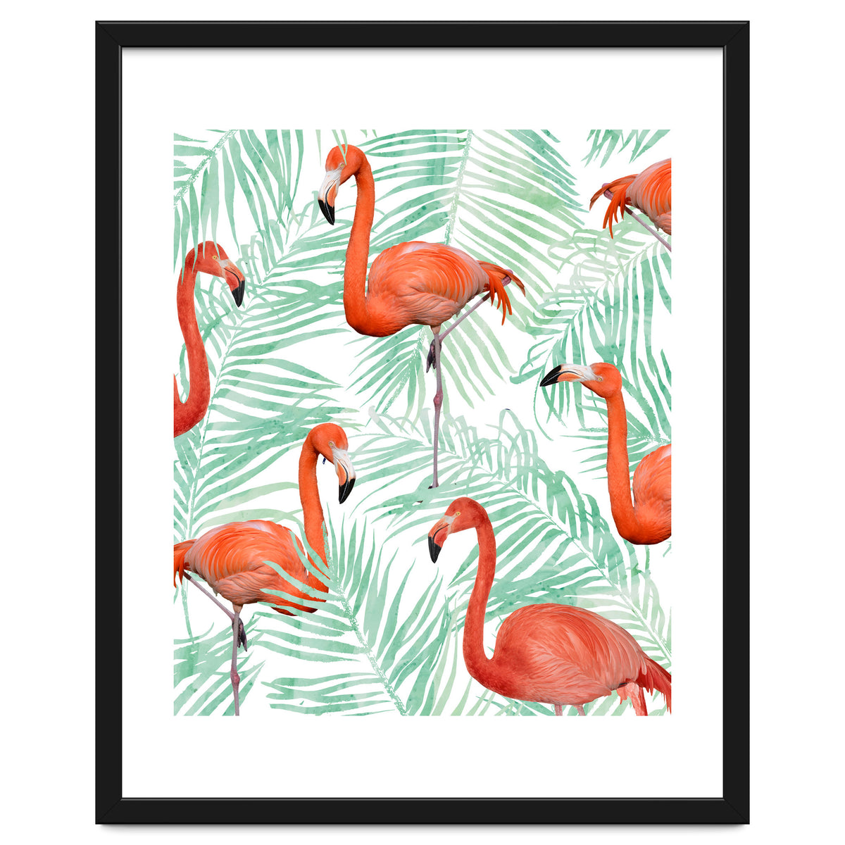 Flamingo And Mint Palm