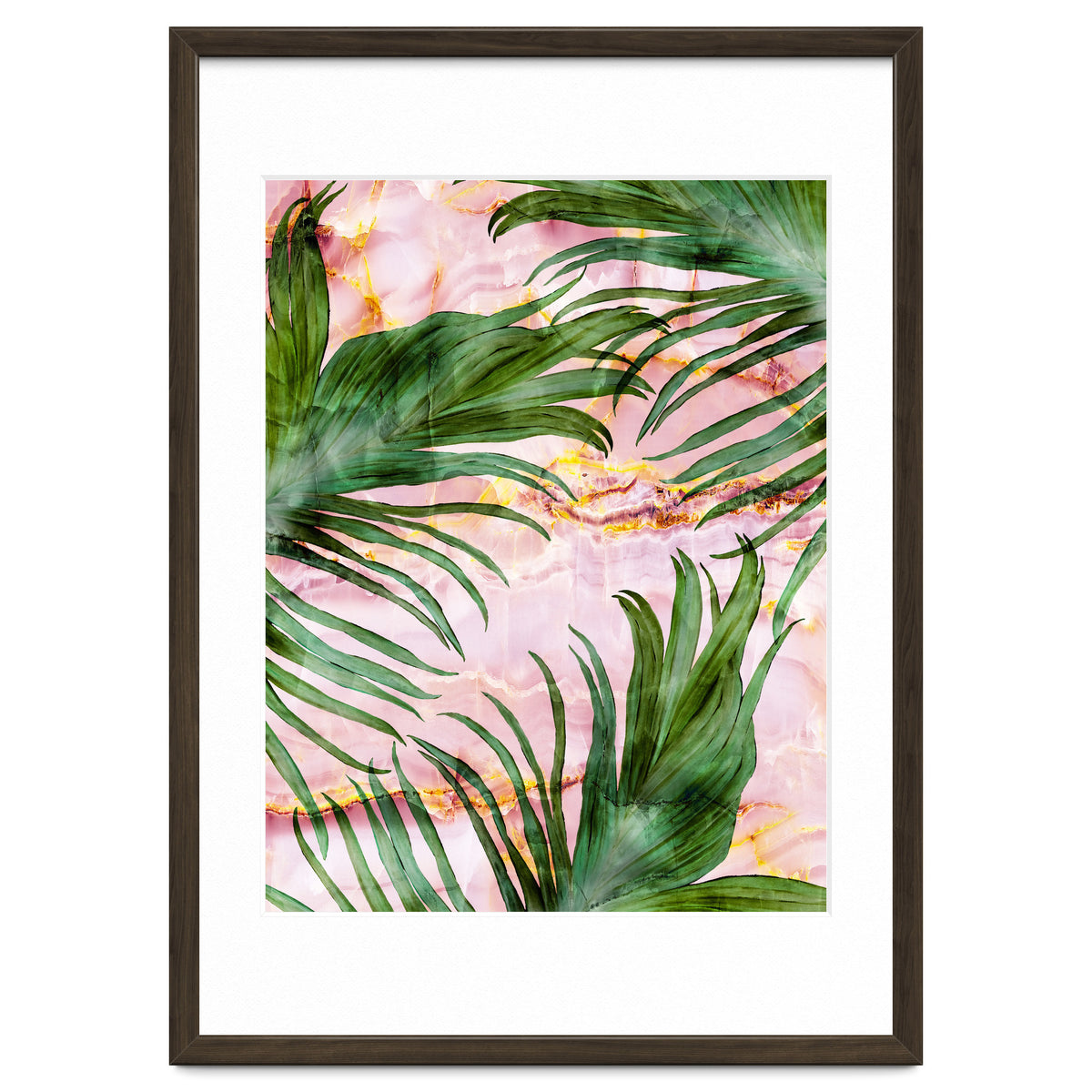 Palm leaf on marble 01