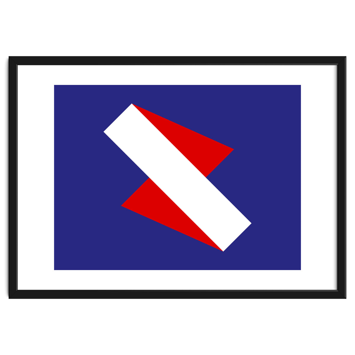 Geometric Shapes No. 68 - red & royal blue