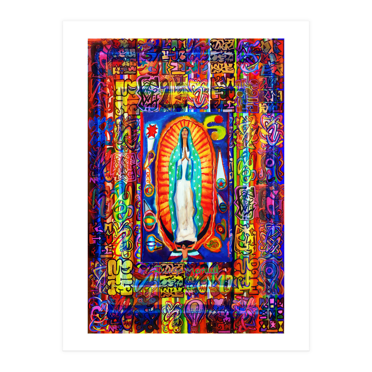 Graffiti Digital 2022 342 and Virgin of Guadalupe (Print Only)