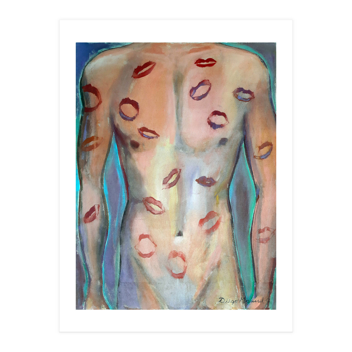 Torso Masculino Con Besos (Print Only)